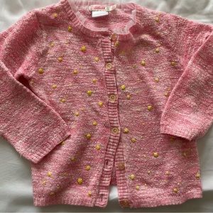 Billieblush toddler girls pink star print Cardigan size 2T